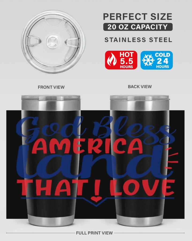 god bless america land that i love Style 54#- Fourt Of July- Tumbler