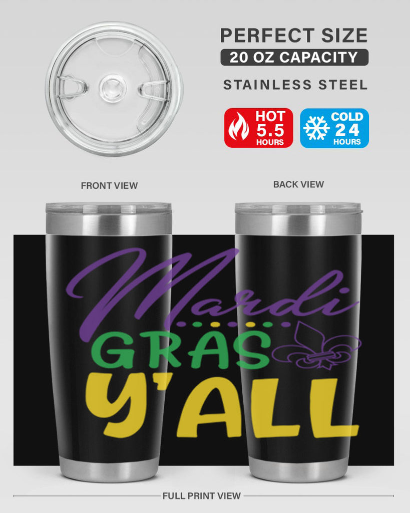 mardi gras yall 77#- mardi gras- Tumbler