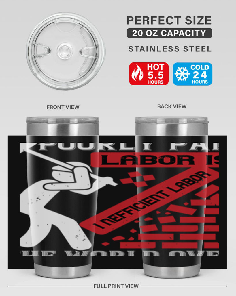 poorly paid labor is inefficient labor the world over 19#- labor day- Tumbler