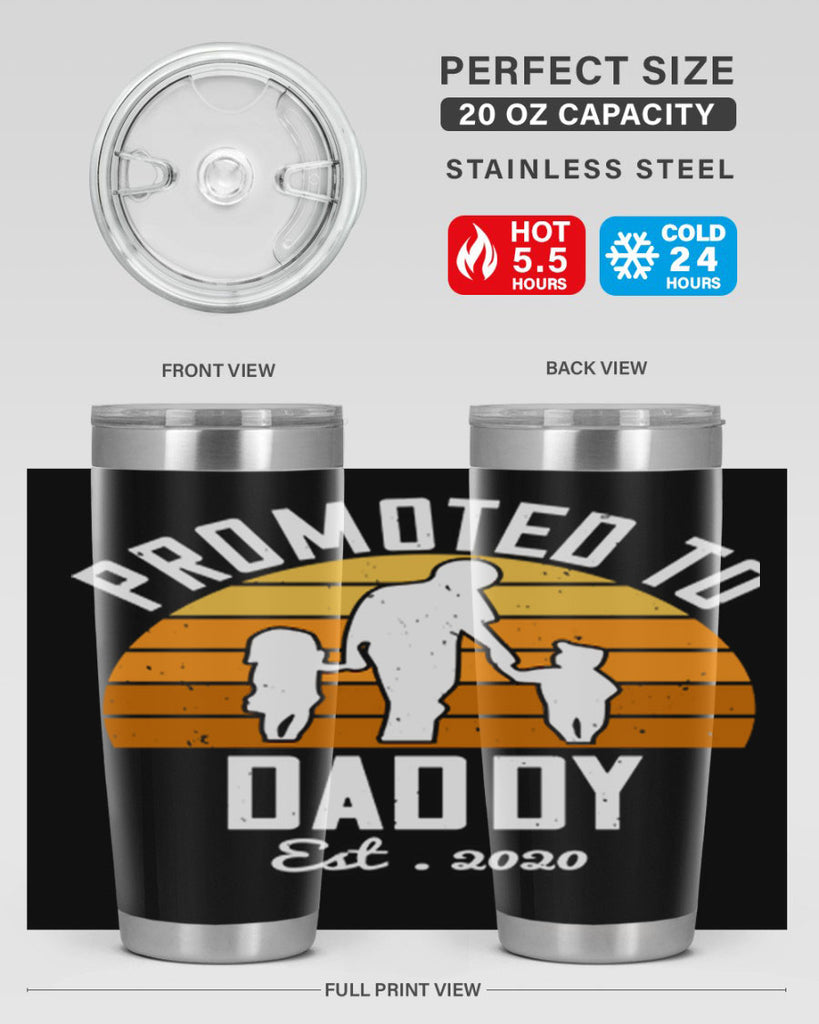 promoted to daddy est 187#- fathers day- Tumbler