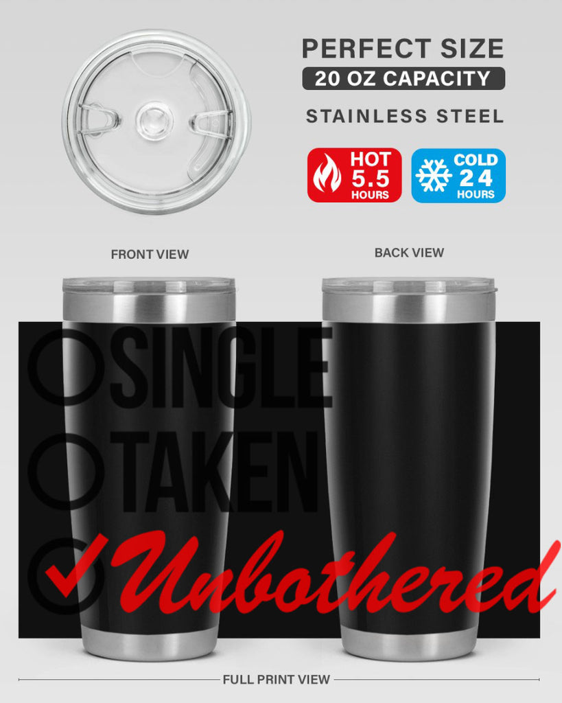 single taken unbothered 35#- black words phrases- Cotton Tank