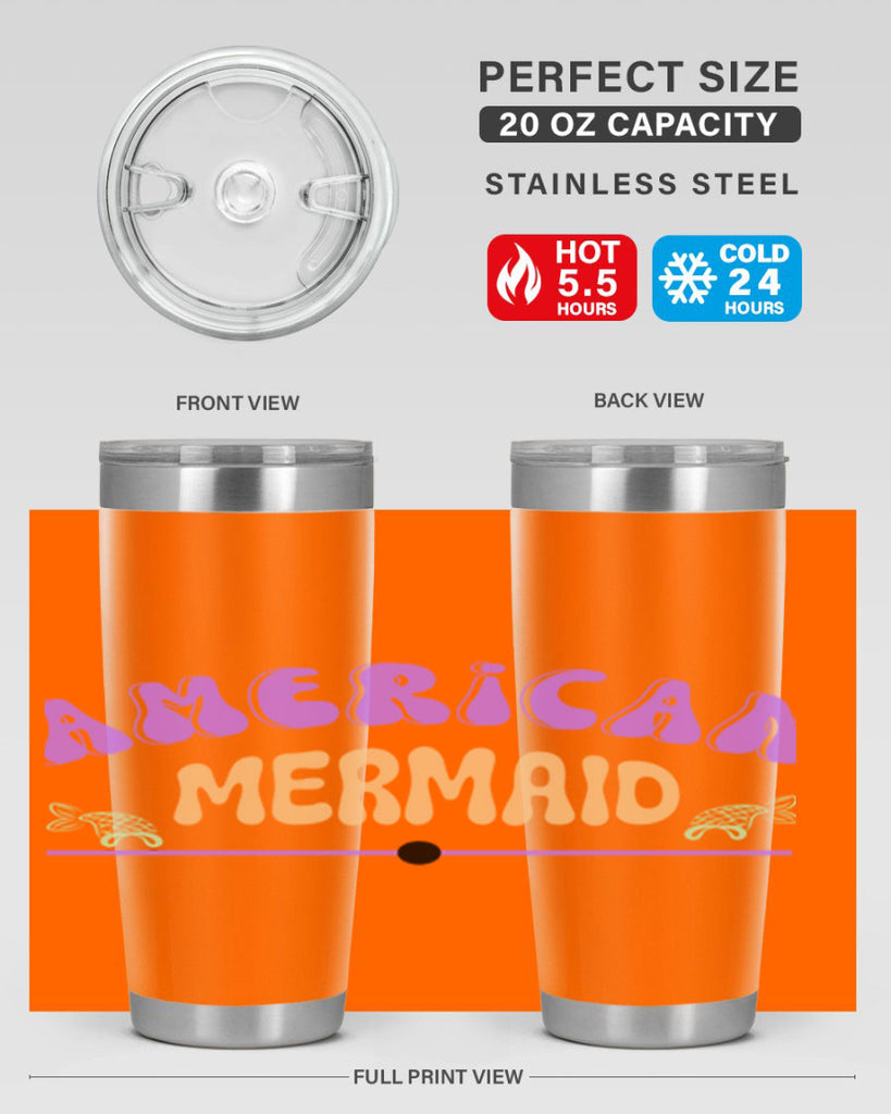 American Mermaid 16#- mermaid- Tumbler