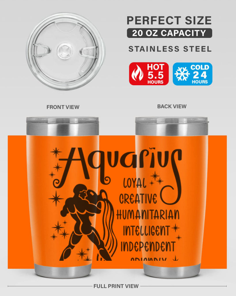 Aquarius 64#- zodiac- Tumbler