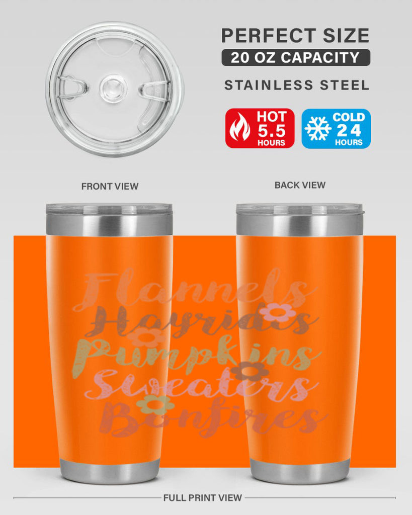 Flannels Hayrides Pumpkins Sweaters Bonfires 185#- fall- Tumbler
