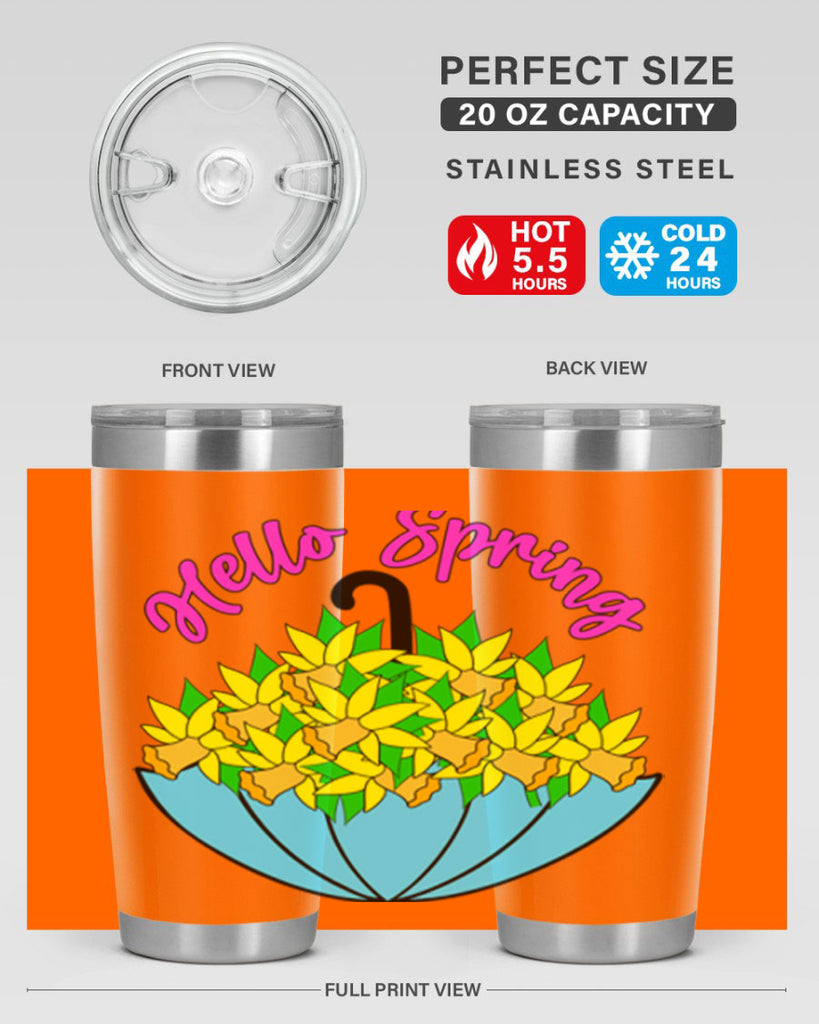 Hello Spring Umbrella Daffodils207#- spring- Tumbler