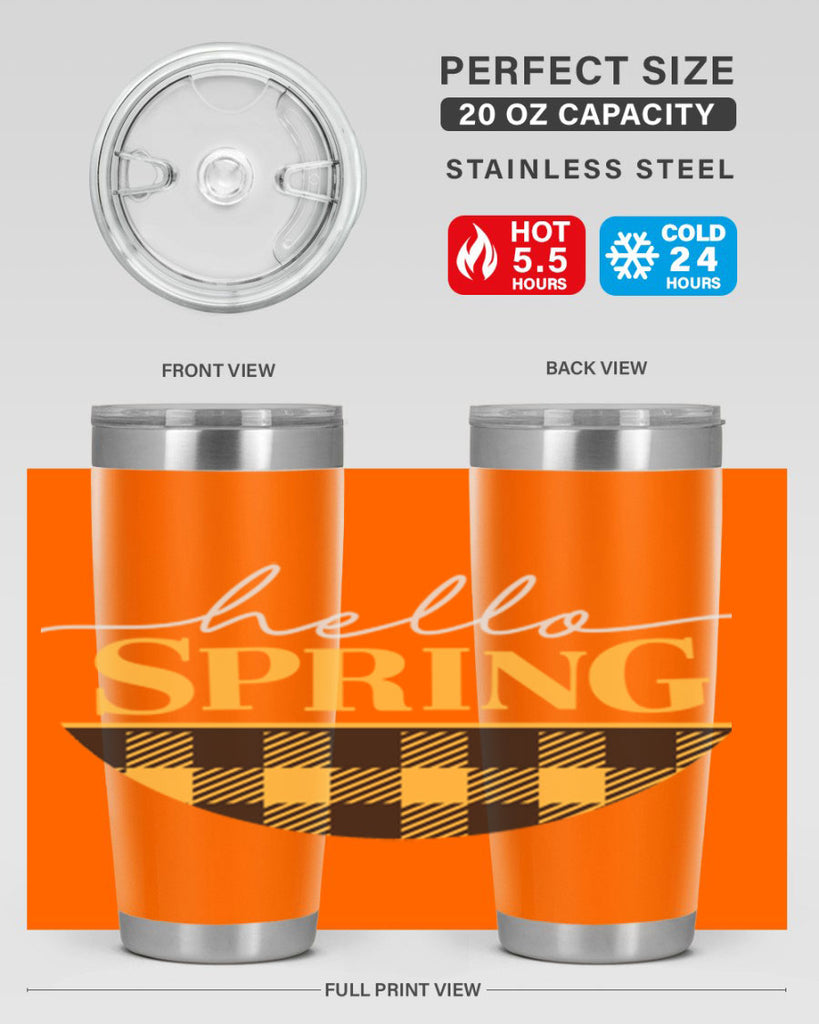 Hello Spring plaid 203#- spring- Tumbler