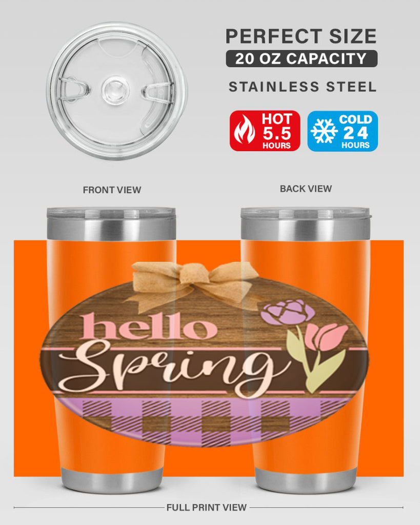 Hello spring plaid Mockup205#- spring- Tumbler