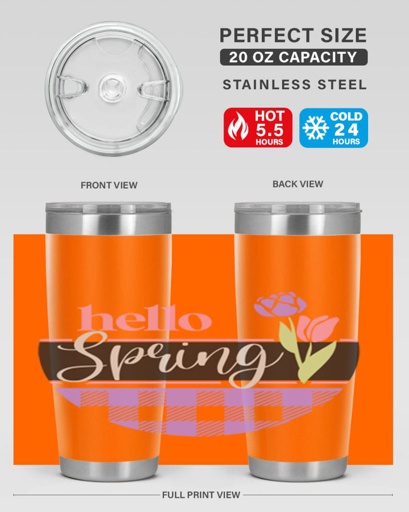 Hello spring plaid206#- spring- Tumbler