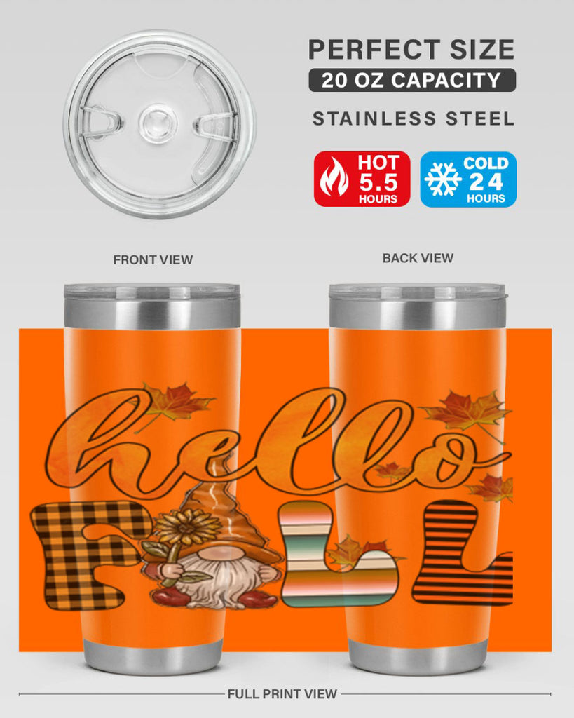 HelloFallVintageGnome 299#- fall- Tumbler