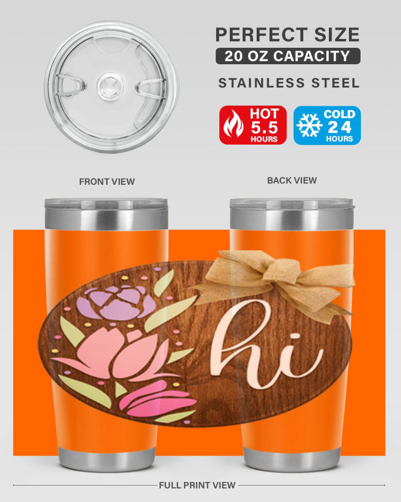 Hi pink flowers Mockup237#- spring- Tumbler