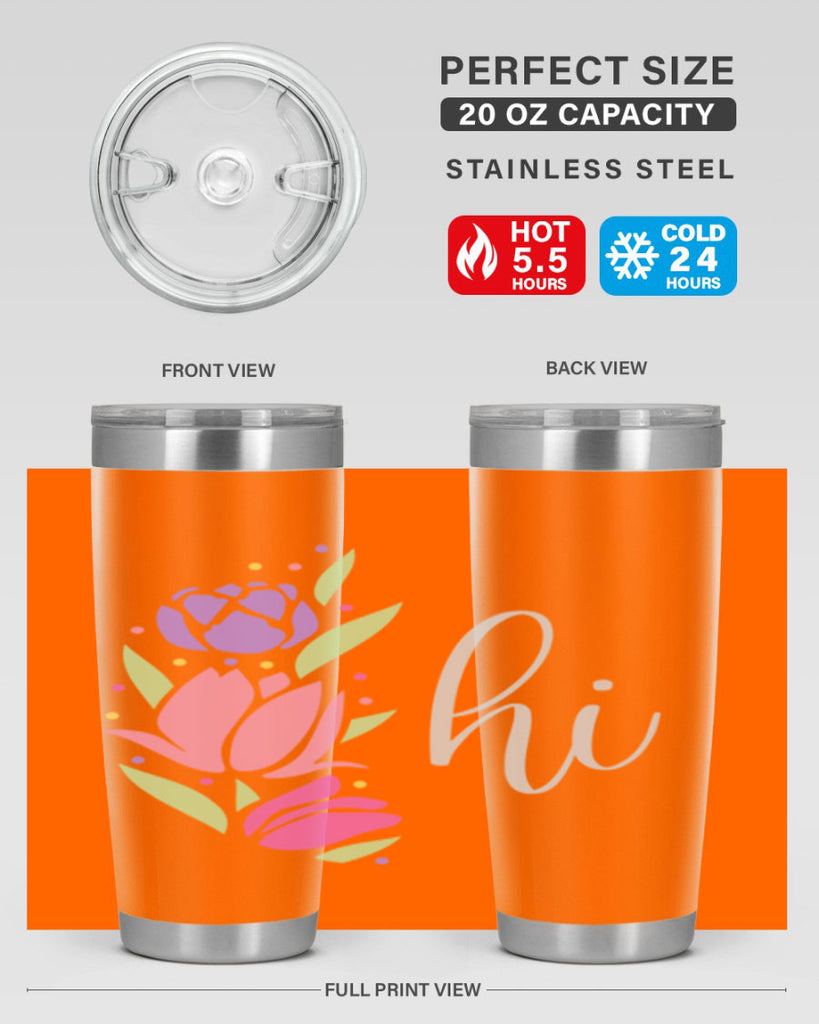 Hi pink flowers238#- spring- Tumbler