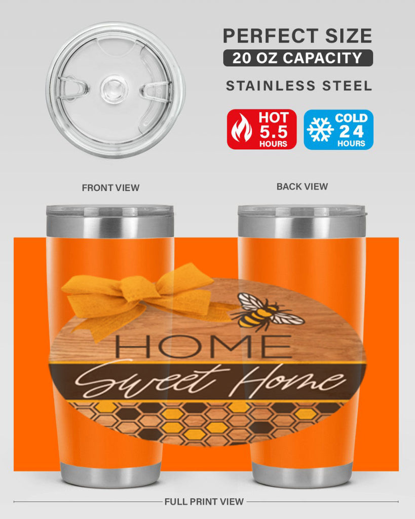 Home Sweet Home Bee and hive pattern Mockup242#- spring- Tumbler