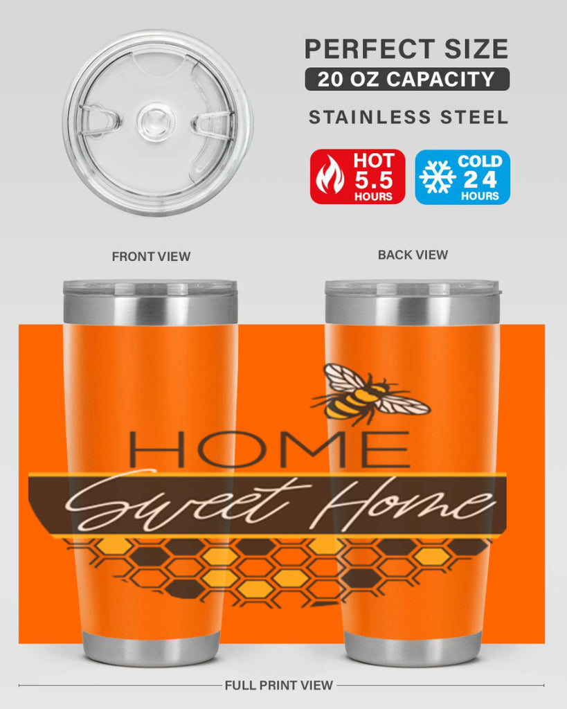Home Sweet Home Bee and hive pattern243#- spring- Tumbler