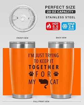 I’m Just Trying Style 61#- cat- Tumbler