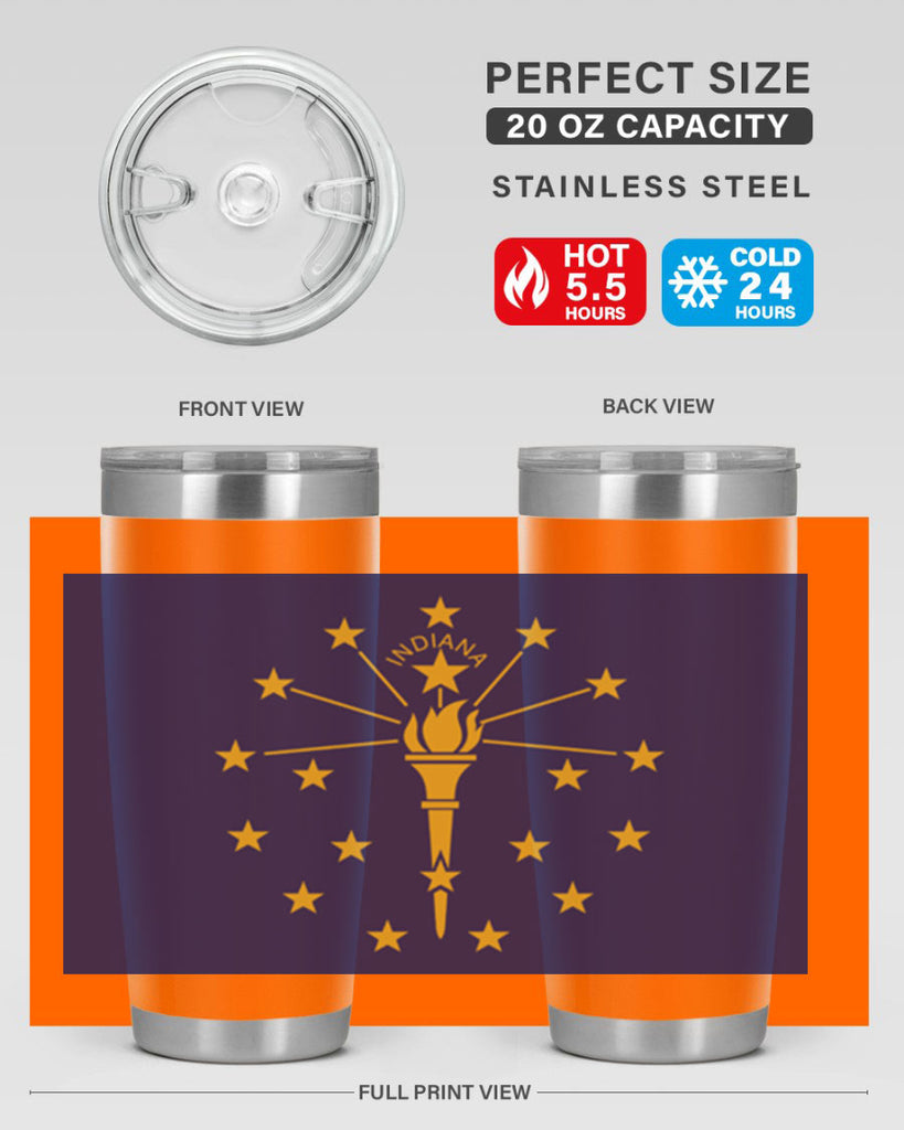 Indiana 38#- Us Flags- Tumbler