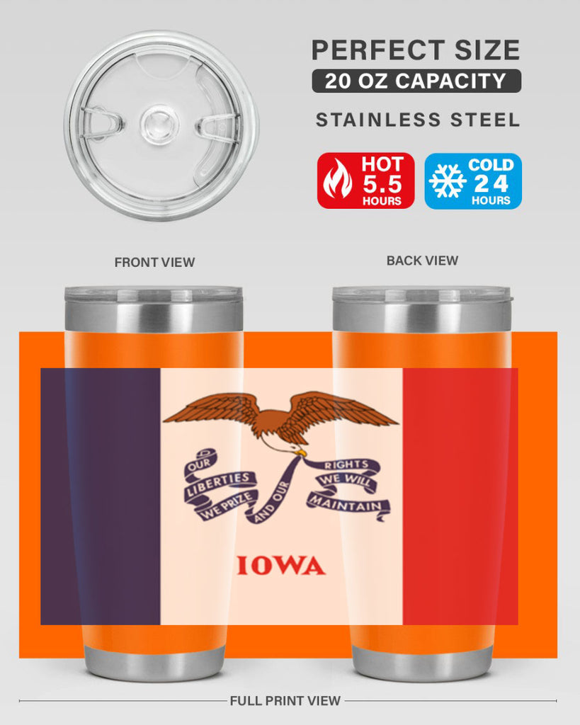 Iowa 37#- Us Flags- Tumbler
