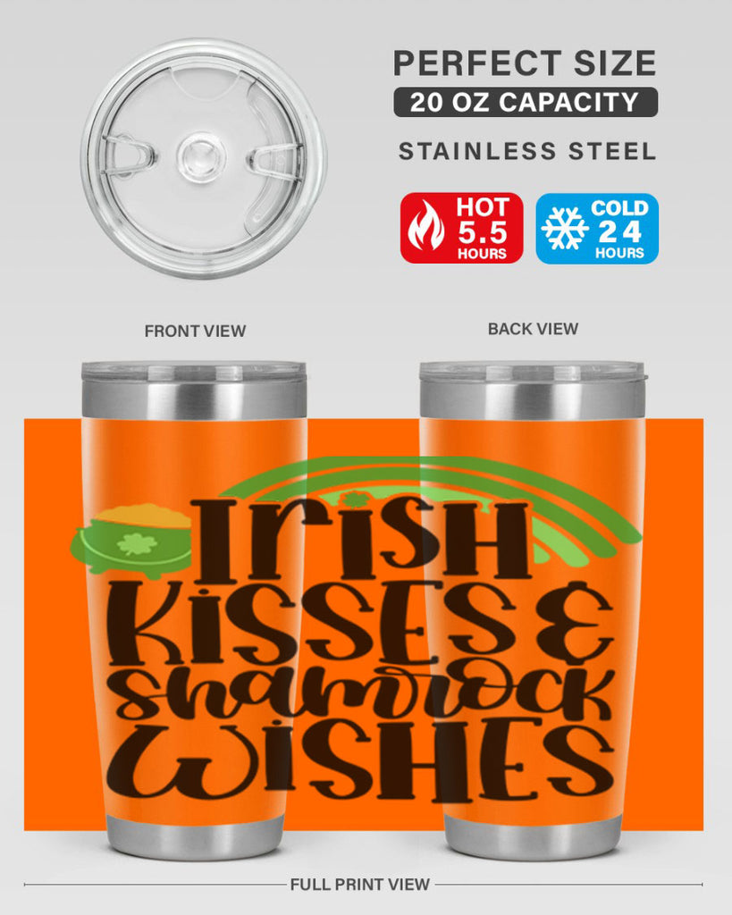 Irish Kisses Shamrock Wishes Style 80#- St Patricks Day- Tumbler