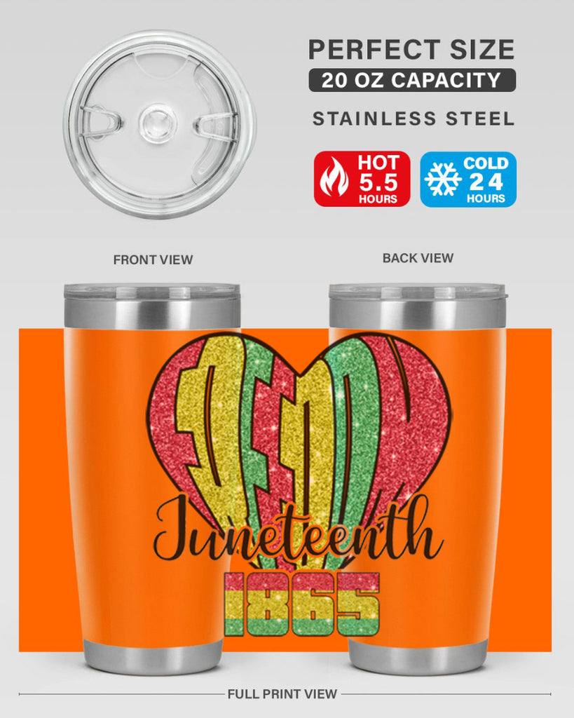 Juneteenth Since 1865 Heart 20#- Juneteenth- tumbler