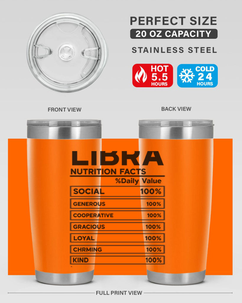 Libra Nutrition Facts 318#- zodiac- Tumbler