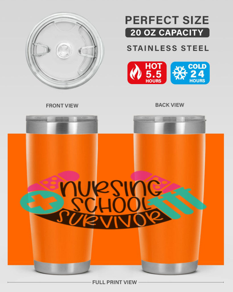 Nursing School Survivor Style Style 64#- nurse- tumbler