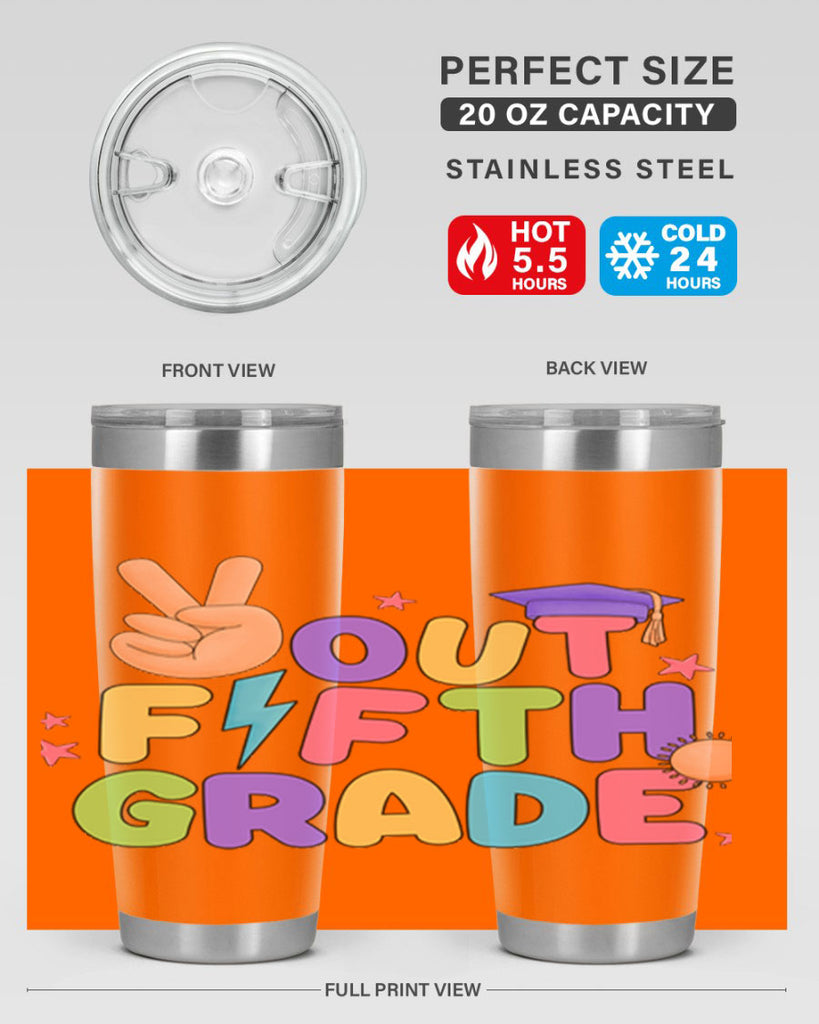 Peace Out 5th Grade Peace 20#- 5th grade- Tumbler