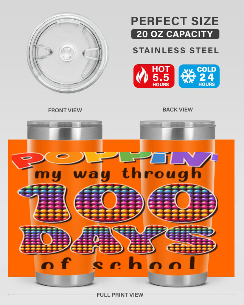 Poppin My Way Through 100 53#- 100 days of school- Tumbler