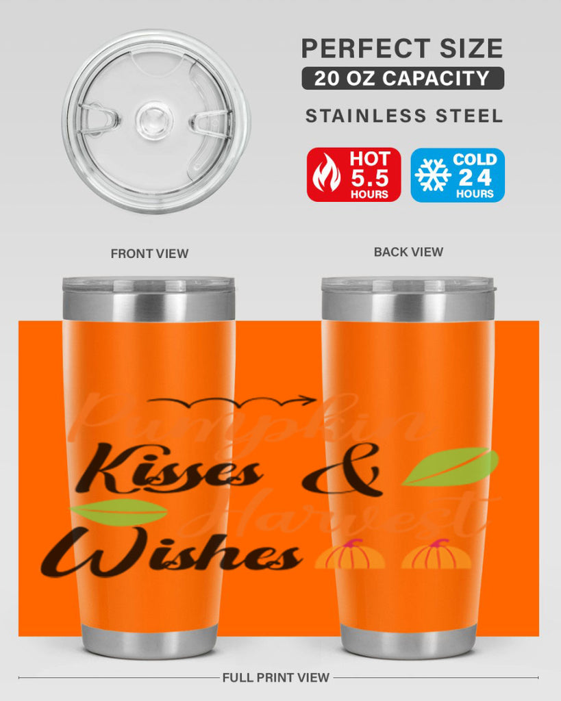 Pumpkin Kisses Harvest Wishes 523#- fall- Tumbler