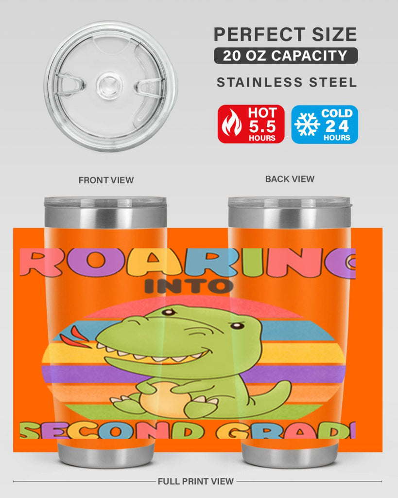 Roaring to 2nd Grade Trex 23#- second grade- Tumbler