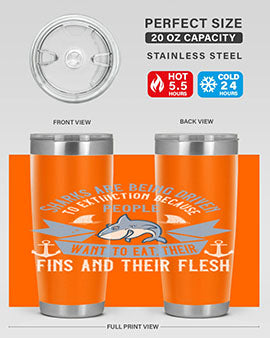 Sharks are being driven to extinction because people want to eat their Style 40#- shark  fish- Tumbler