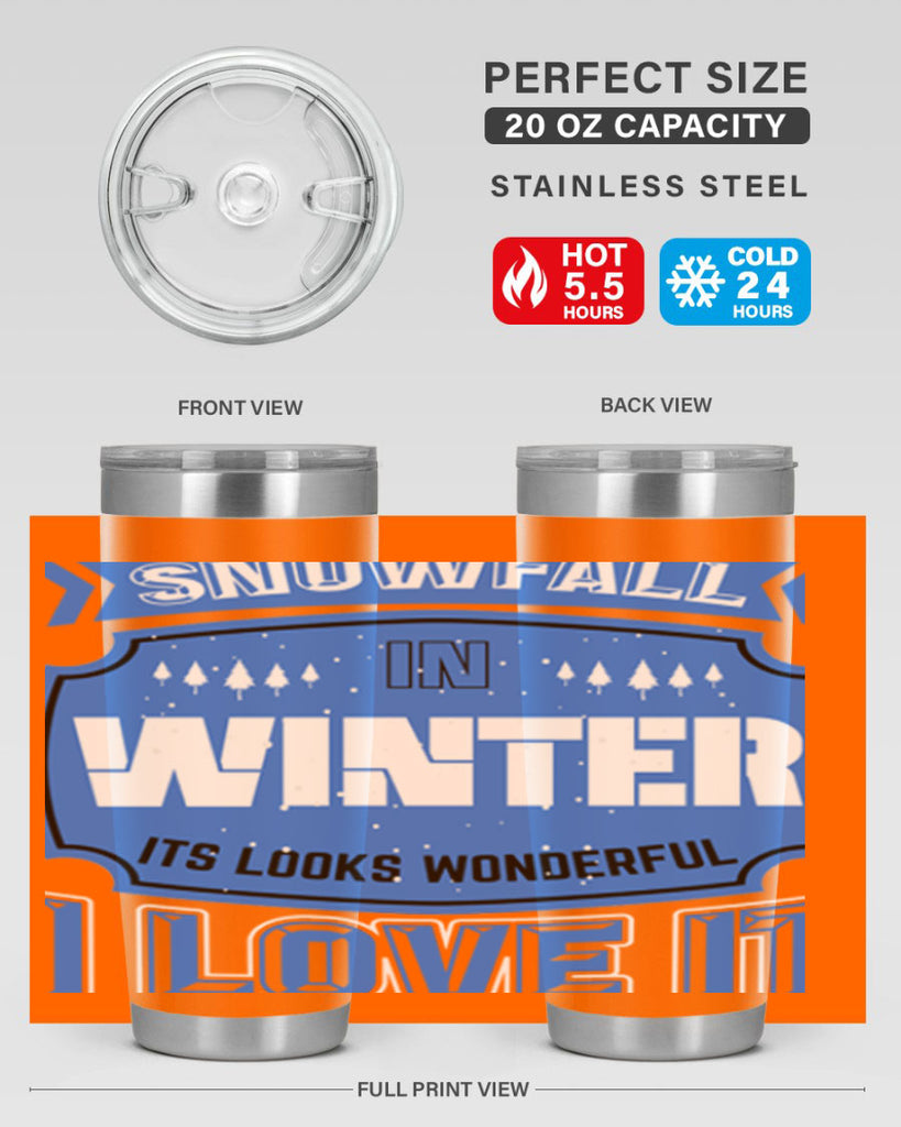 Snowfall in Winter 372#- winter- Tumbler