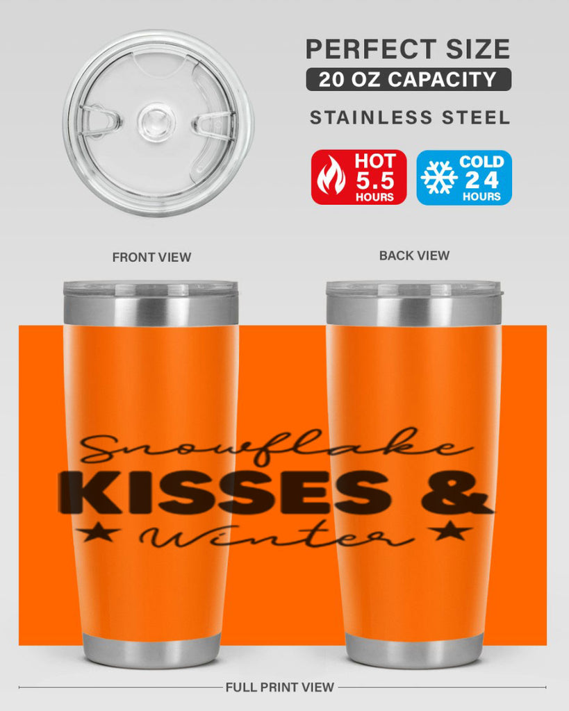 Snowflake Kisses Winter374#- winter- Tumbler
