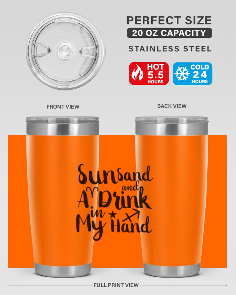 Sun Sand And A Drink In My Hand 480#- zodiac- Tumbler