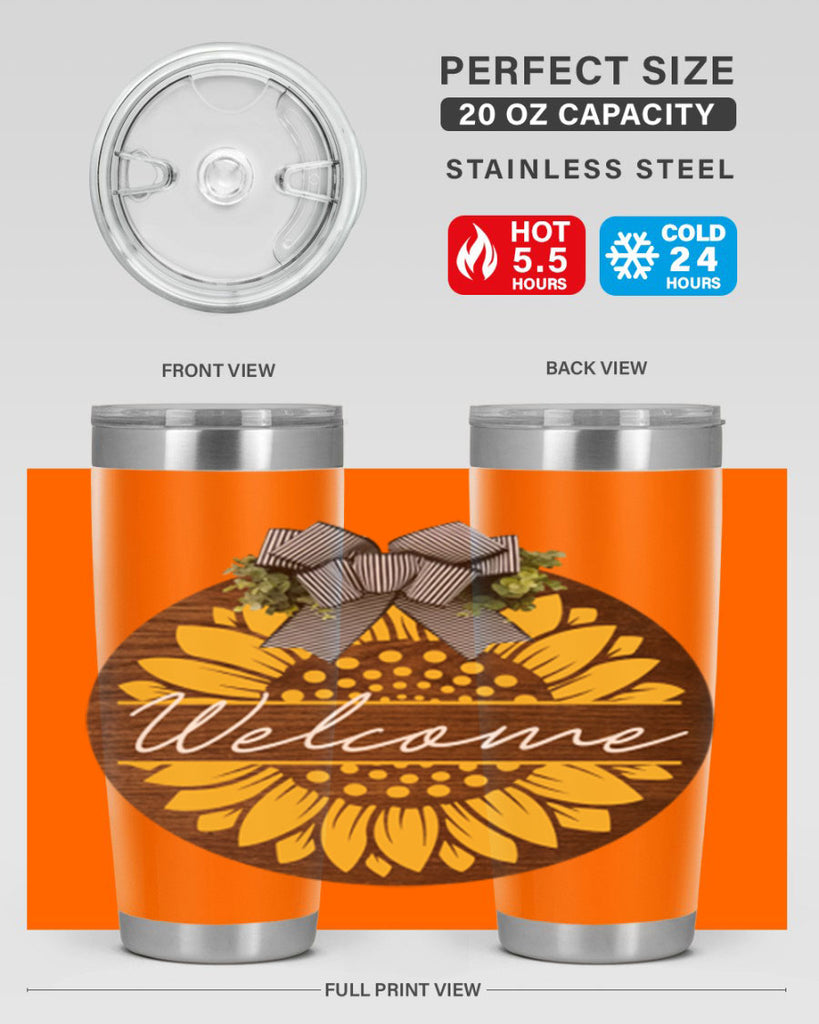 Welcome Sunflower Mockup584#- spring- Tumbler