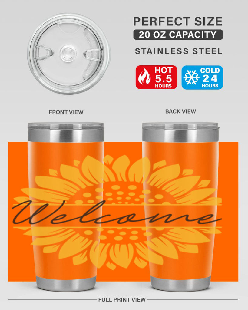 Welcome Sunflower585#- spring- Tumbler