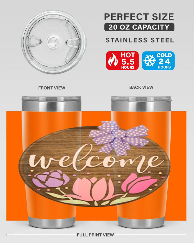 Welcome three flowers Mockup586#- spring- Tumbler