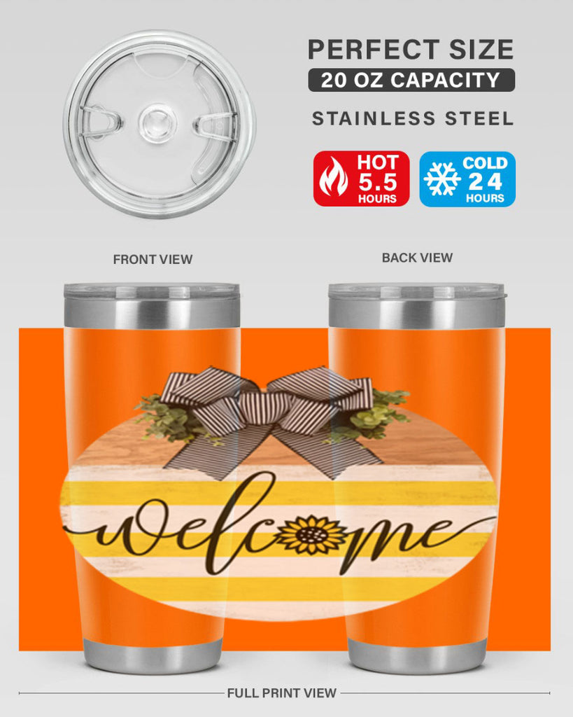 Welcome with sunflower Mockup591#- spring- Tumbler
