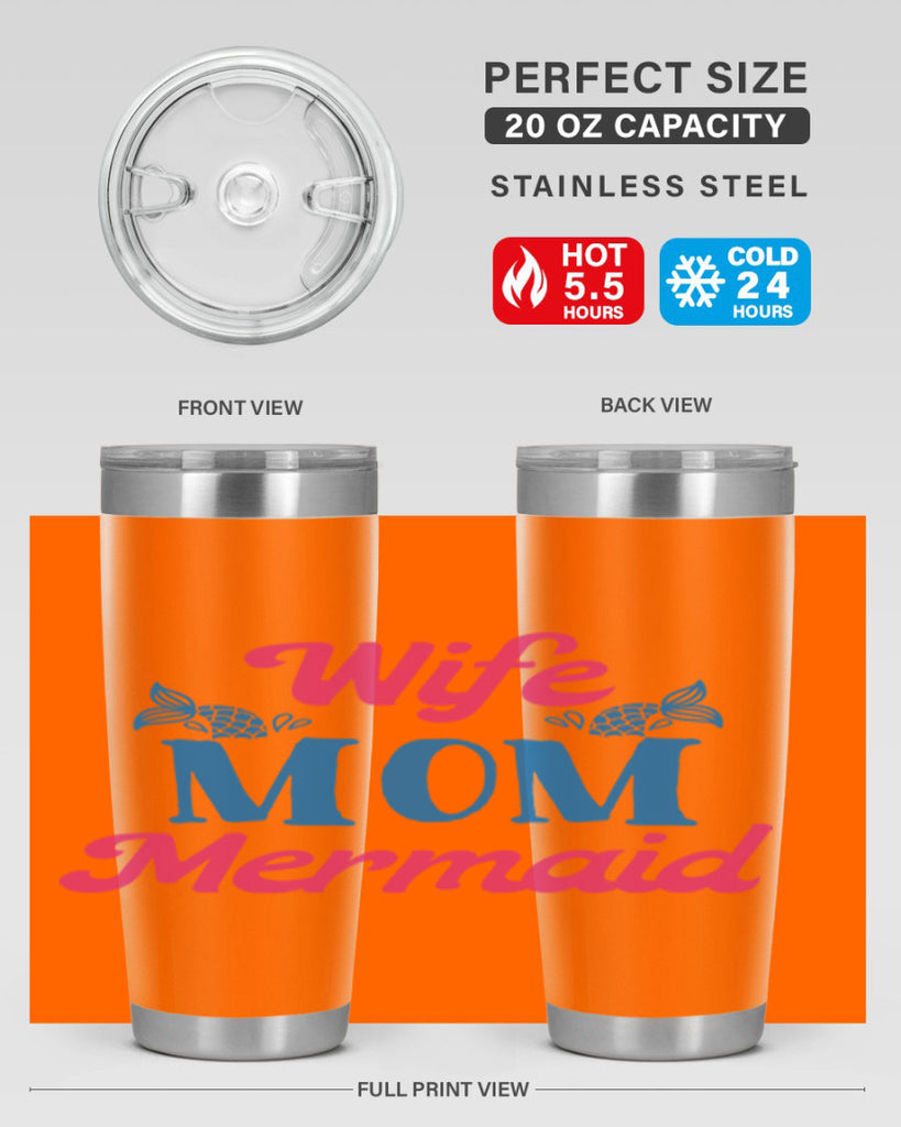 Wife Mom Mermaid 670#- mermaid- Tumbler