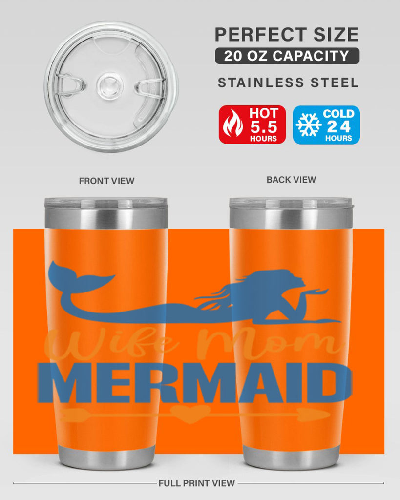 Wife Mom Mermaid 673#- mermaid- Tumbler