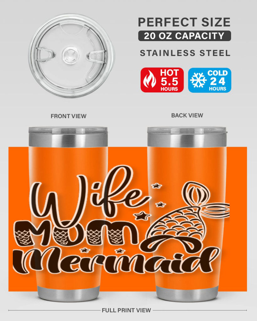 Wife Mom Mermaid 675#- mermaid- Tumbler