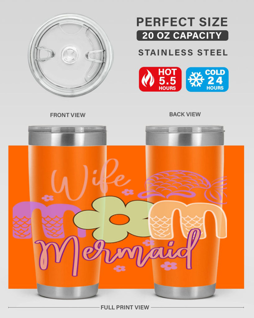 Wife Mom Mermaid 677#- mermaid- Tumbler
