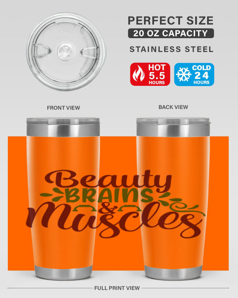 beauty brains muscles 52#- gym- Tumbler