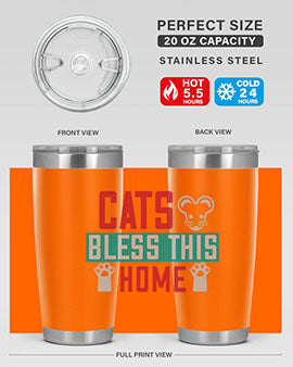 cats bless this home Style 36#- cat- Tumbler