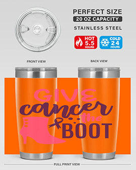 give cancer the boot Style 1#- breast cancer- Tumbler