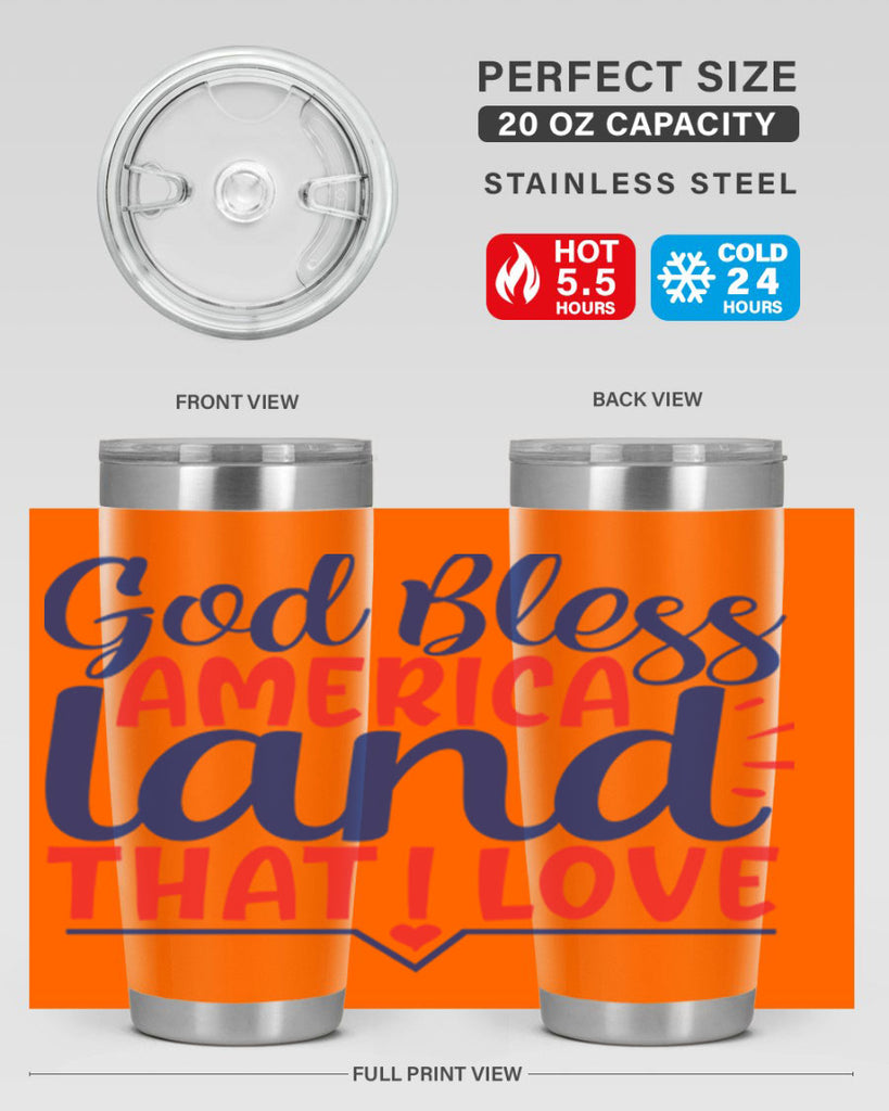 god bless america land that i love Style 54#- Fourt Of July- Tumbler
