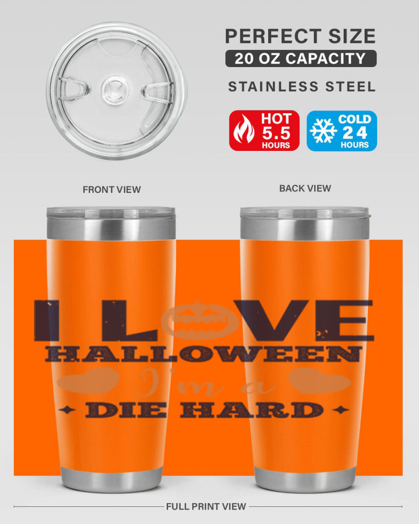 i love halloween im a die hard 150#- halloween- Tumbler
