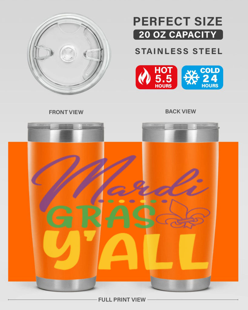 mardi gras yall 77#- mardi gras- Tumbler
