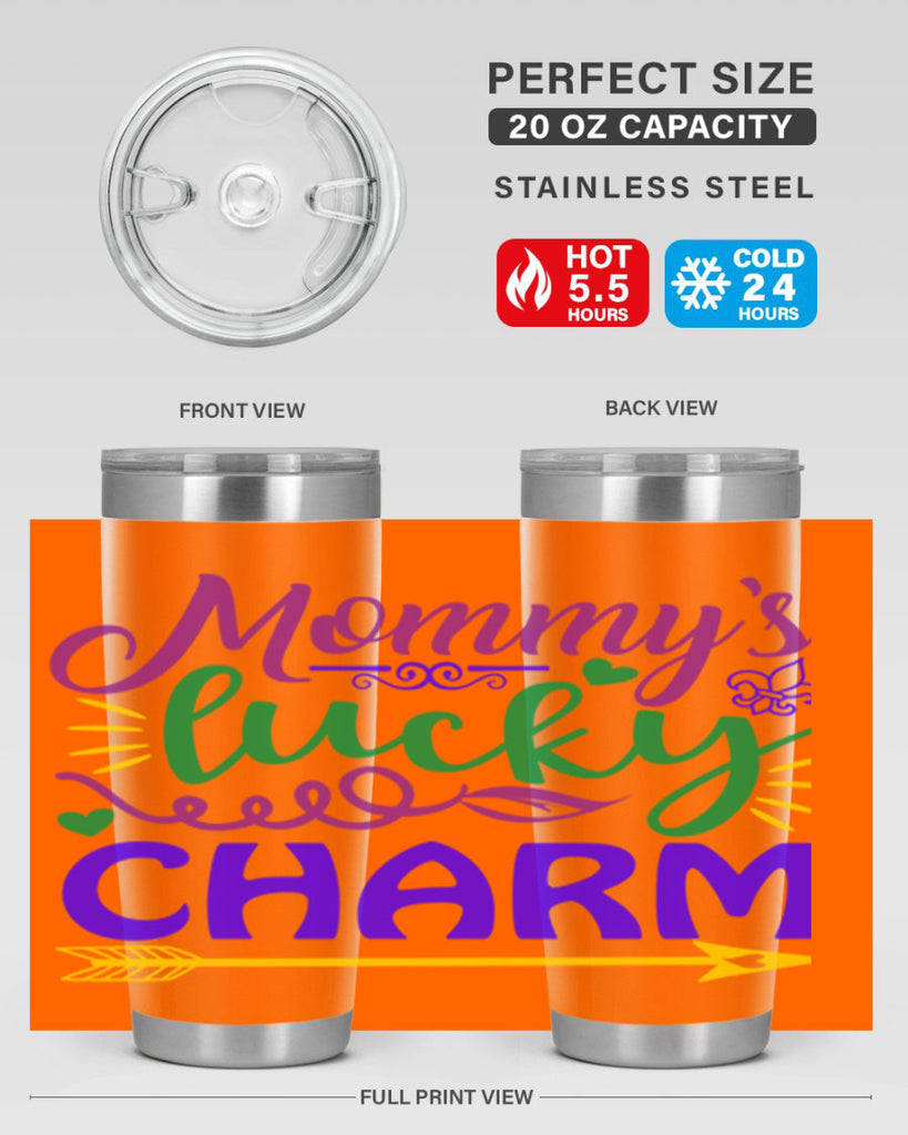 mommys lucky charm 6#- mardi gras- Tumbler
