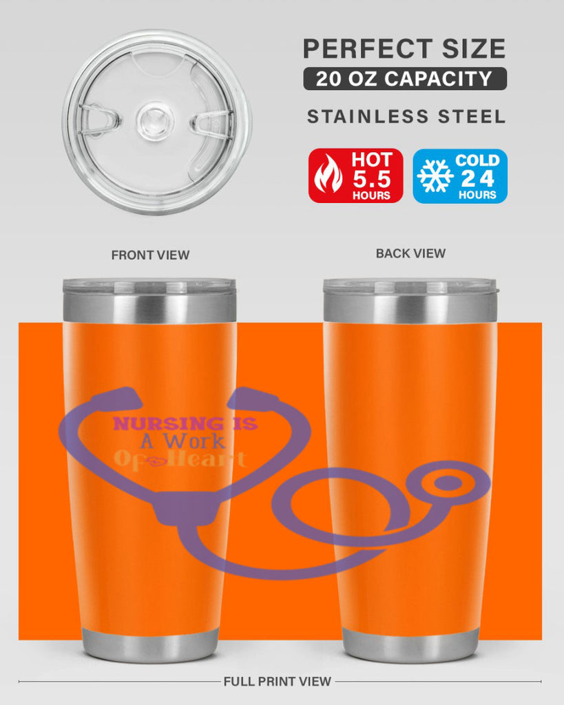 nursing is a work of heart Style 358#- nurse- tumbler