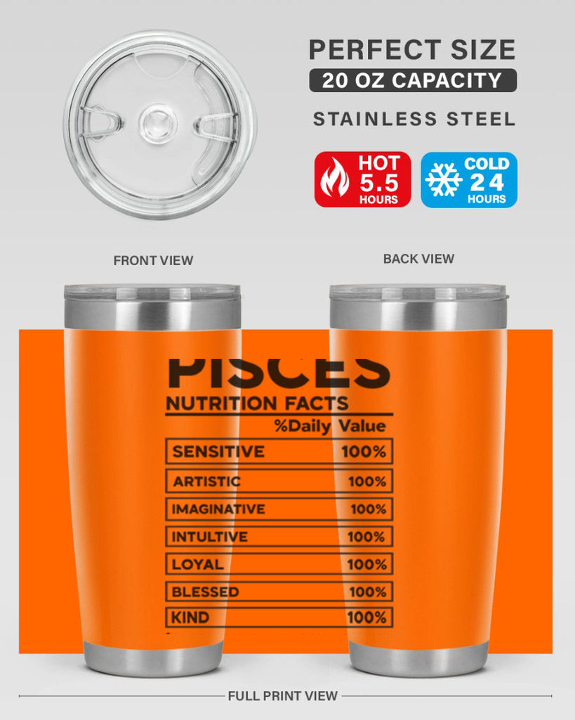 pisces Nutrition Facts 367#- zodiac- Tumbler