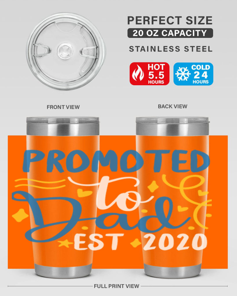 promoted to dad est 7#- fathers day- Tumbler